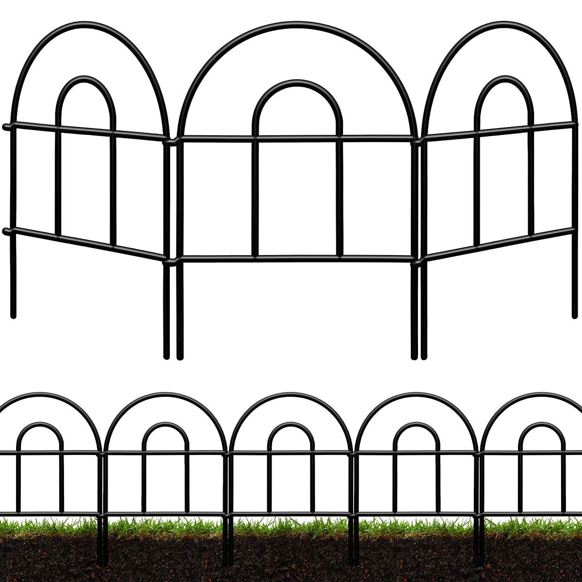 QIAOKAIYAN decorative garden fence full-length view, versatile border for beds and paths.