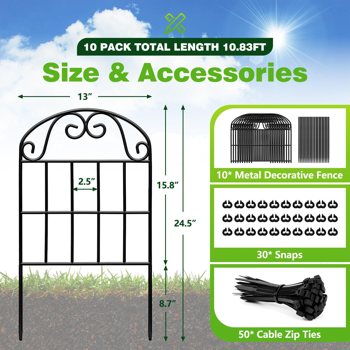 QIAOKAIYAN decorative metal fence floral elements add refined detail to outdoors.