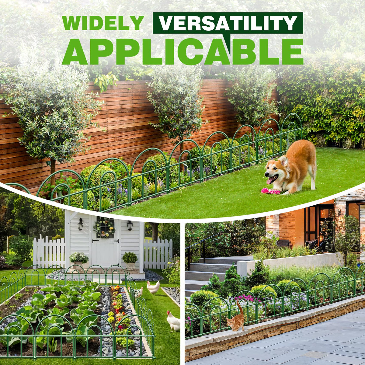 QIAOKAIYAN green-coated fence blends with patios and yards.