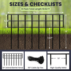 QIAOKAIYAN No-dig fence panel with crossbar adds stability for borders.