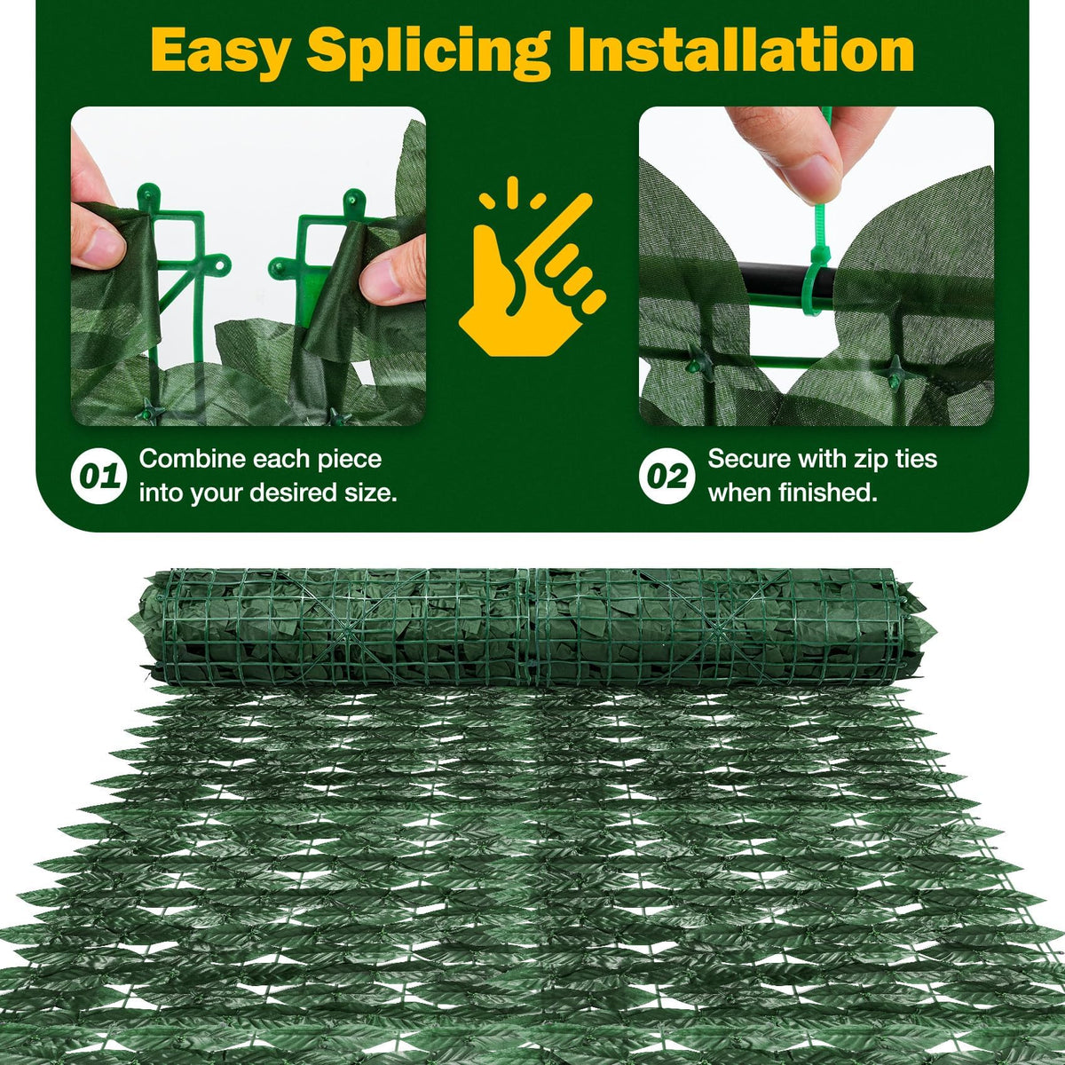 QIAOKAIYAN privacy fence panel installation with cable ties enables quick setup