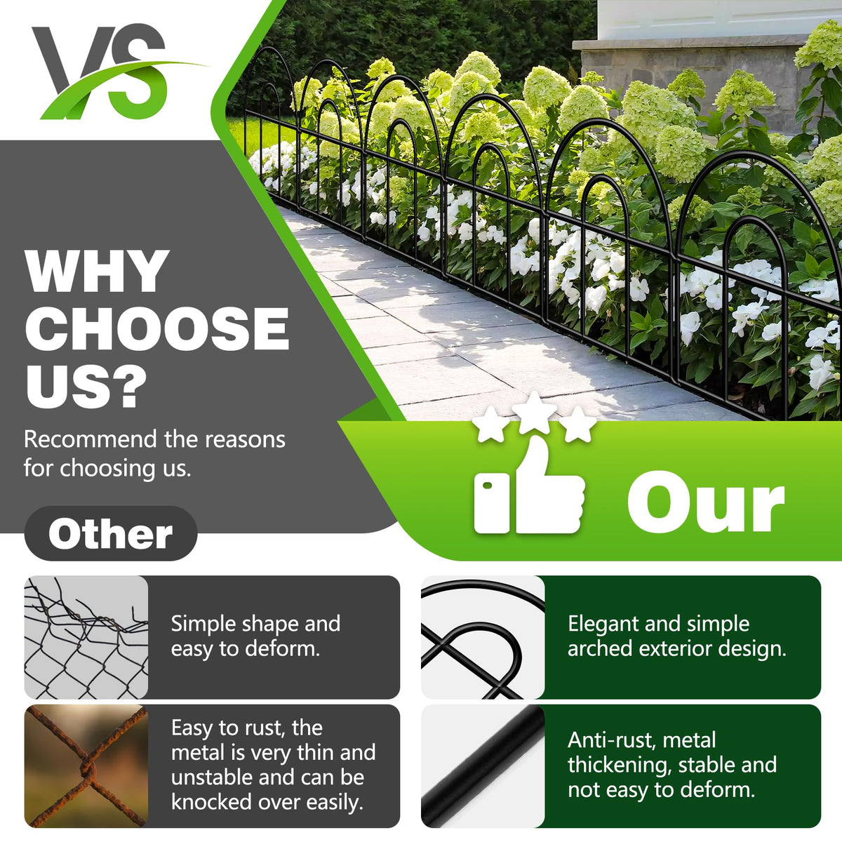 QIAOKAIYAN rustproof finish close-up highlights long-lasting outdoor durability.