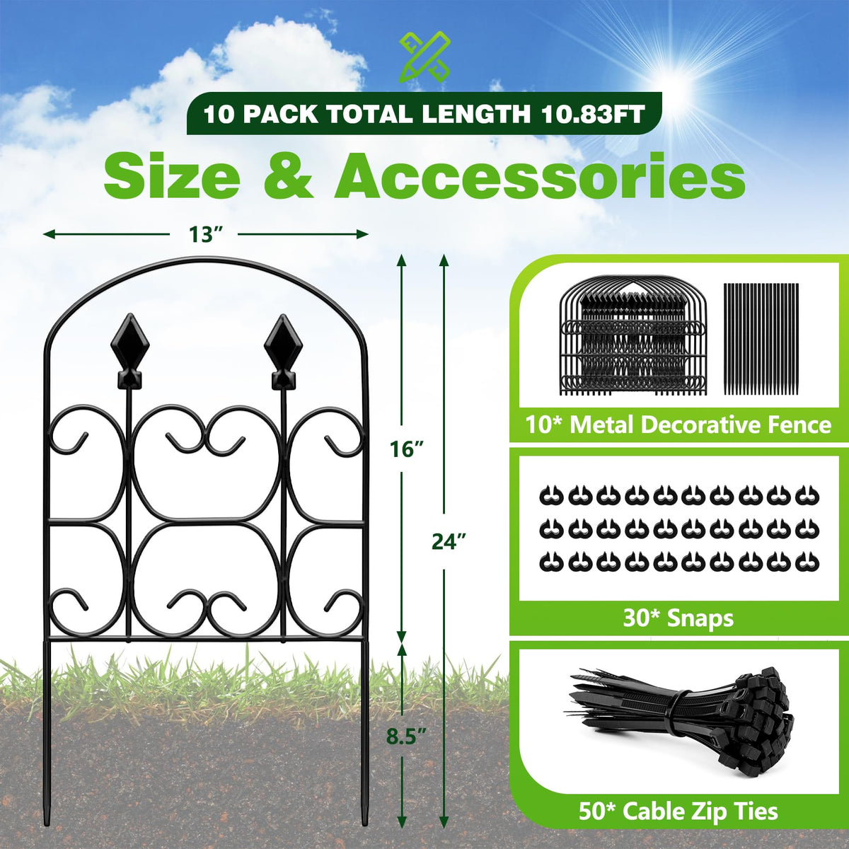 QIAOKAIYAN three-dimensional arrow sign fence adds decorative border detail