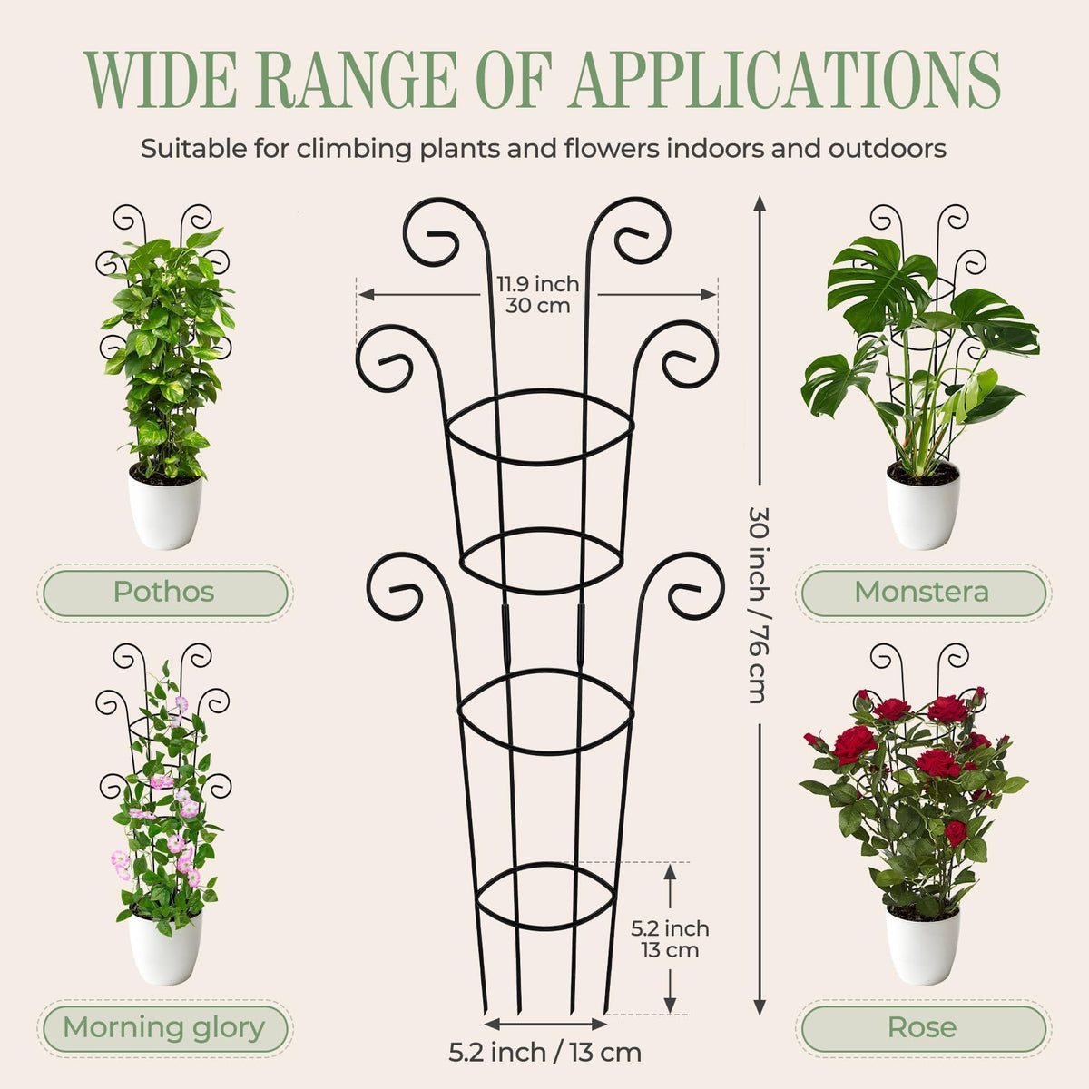 QIAOKAIYAN trellis assembly in seconds; tool-free setup for quick plant support.
