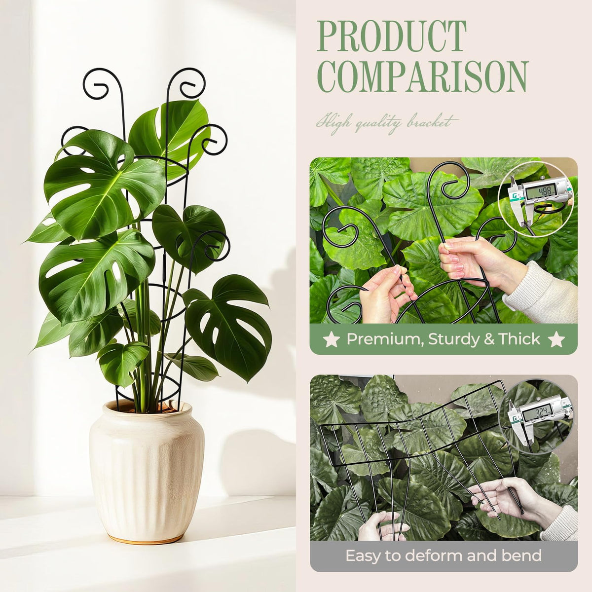 QIAOKAIYAN trellis base insertion depth ensures stable mounting in pots.