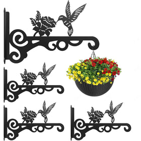 Qiaomeiysp 4-pack bird-pattern hanger for stylish indoor plant displays.