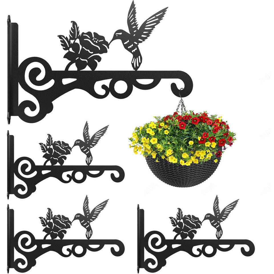 Qiaomeiysp 4-pack bird-pattern hanger for stylish indoor plant displays.
