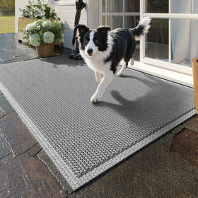 QiCaiJia front door mat 24x36 traps dirt and keeps entrances clean