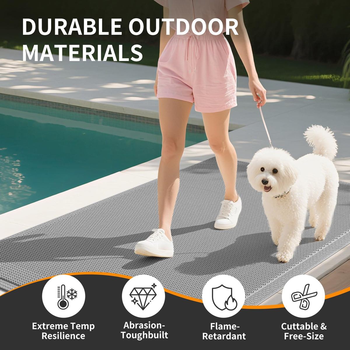 QiCaiJia pool wet area mat resists moisture at entries