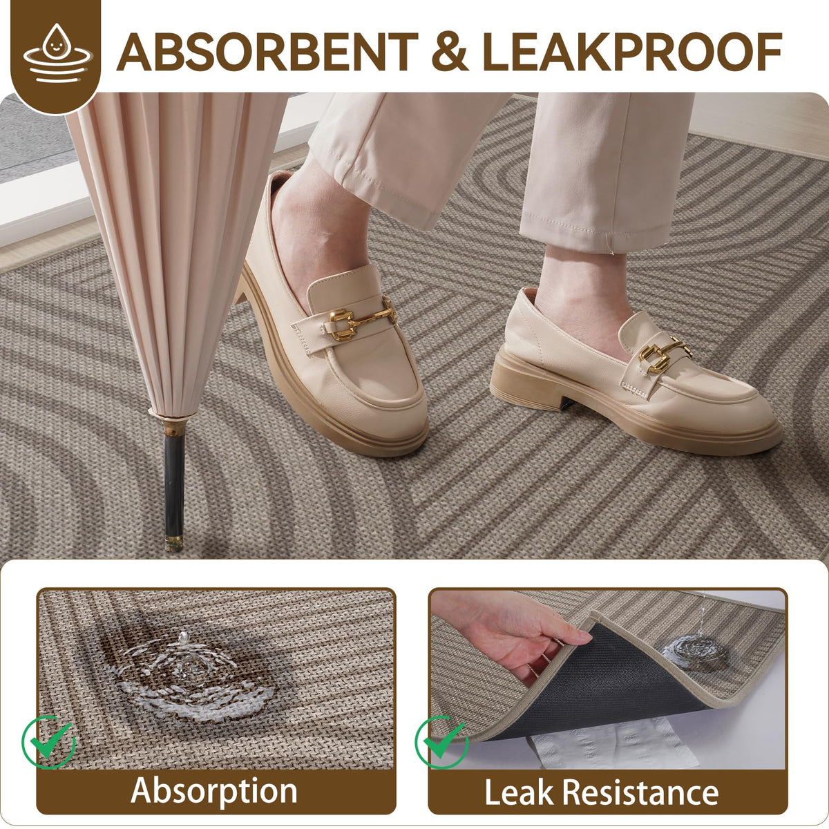 QiCaiJia dirt-resistance door mat minimizes mud and dust at the doorway