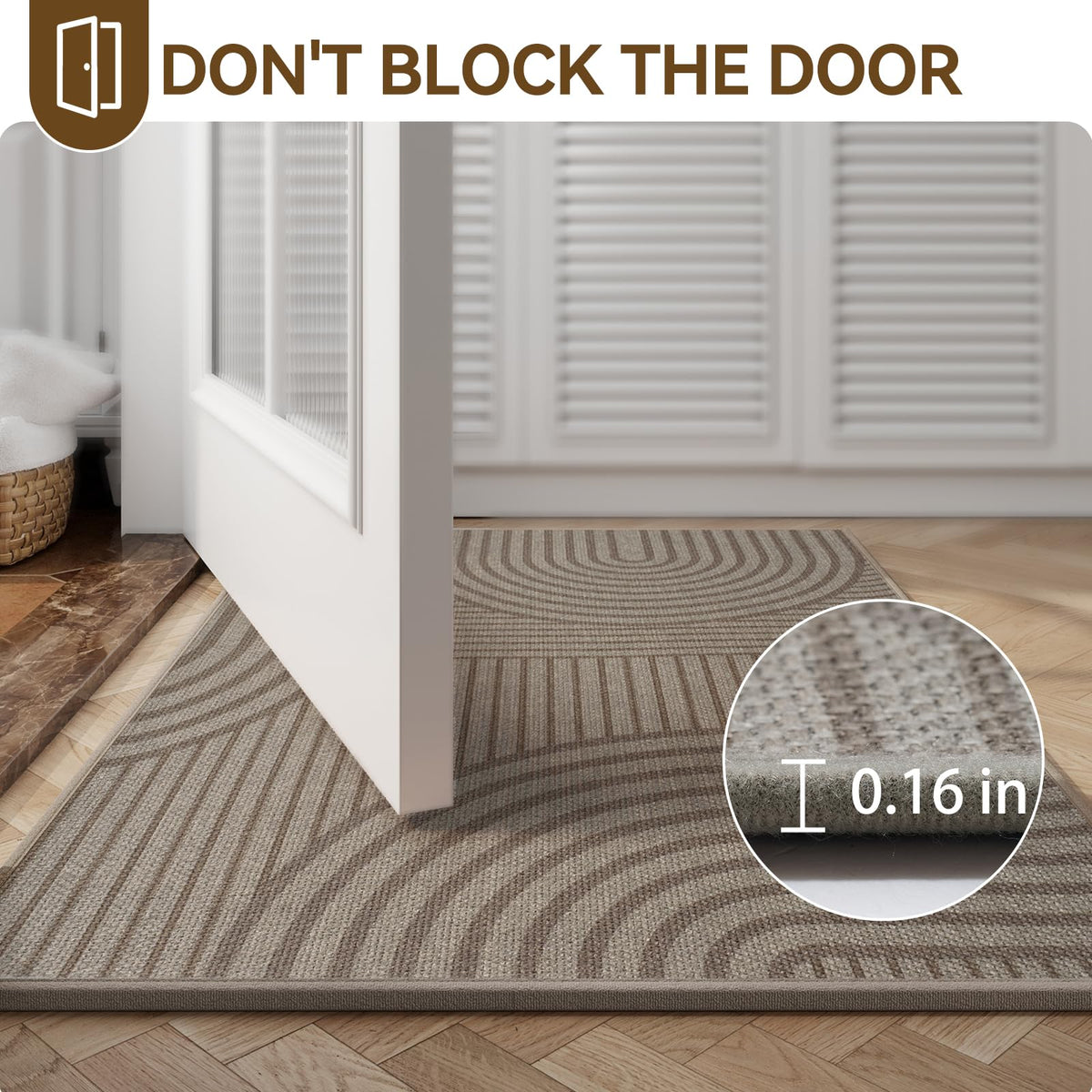QiCaiJia non-slip backing keeps mat securely in place for safe entry
