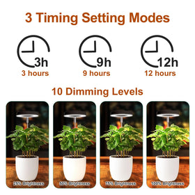 Qicodu grow light with adjustable arm extended toward taller planters