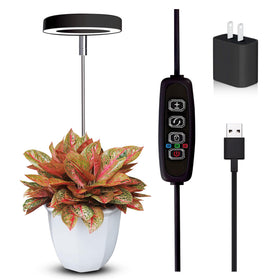 Qicodu grow light panel over a small desk plant for balanced growth