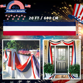 QIDSJCCBD patriotic bunting for outdoor events enhances party ambiance.