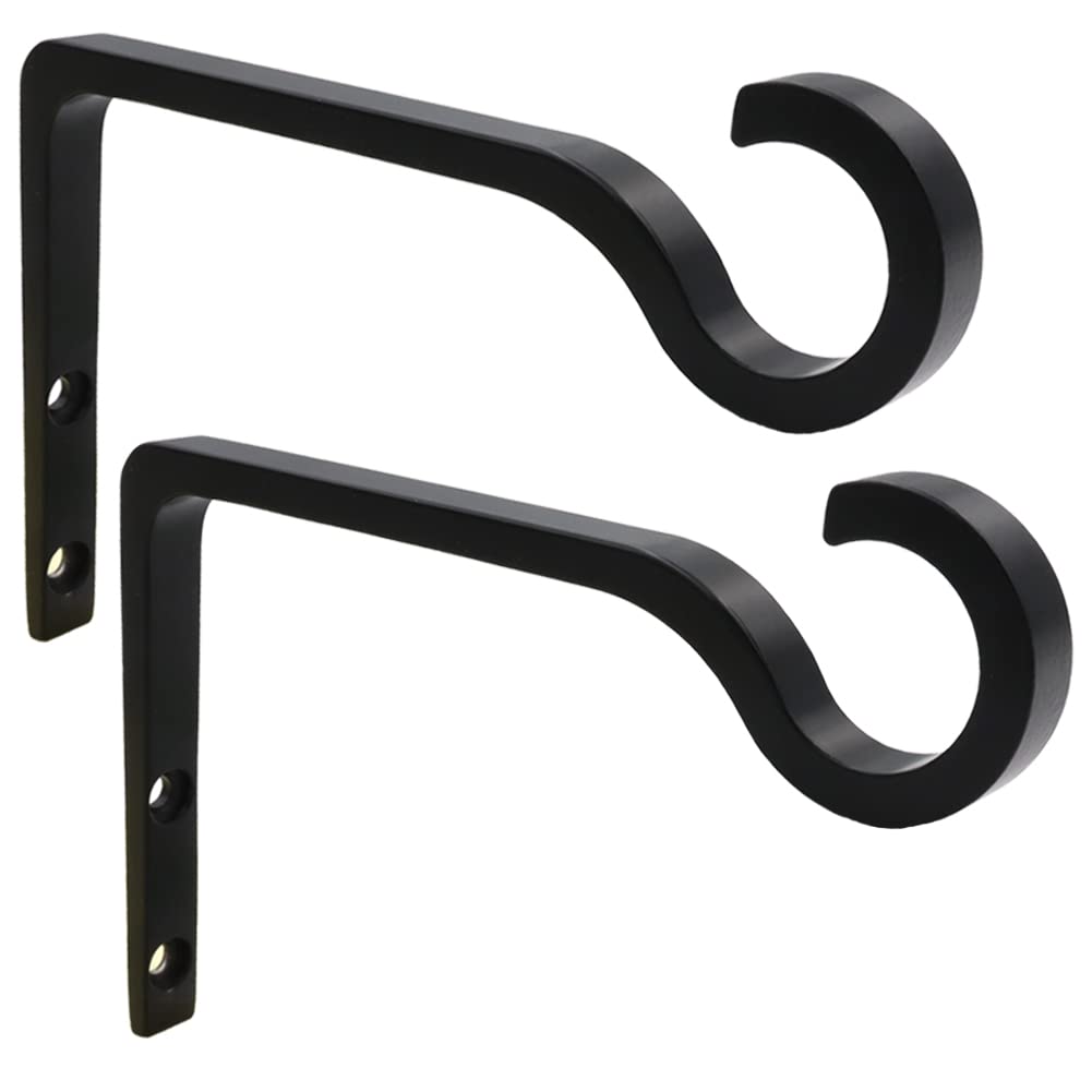 QIEGL hanging plant bracket front view showing sturdy aluminum construction for outdoor use
