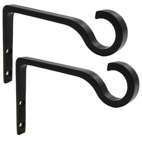 QIEGL hanging plant bracket front view showing sturdy aluminum construction for outdoor use