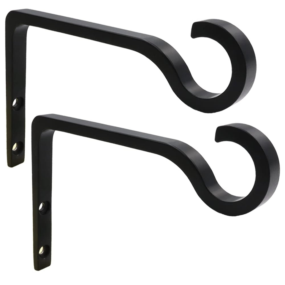 QIEGL hanging plant bracket front view showing sturdy aluminum construction for outdoor use