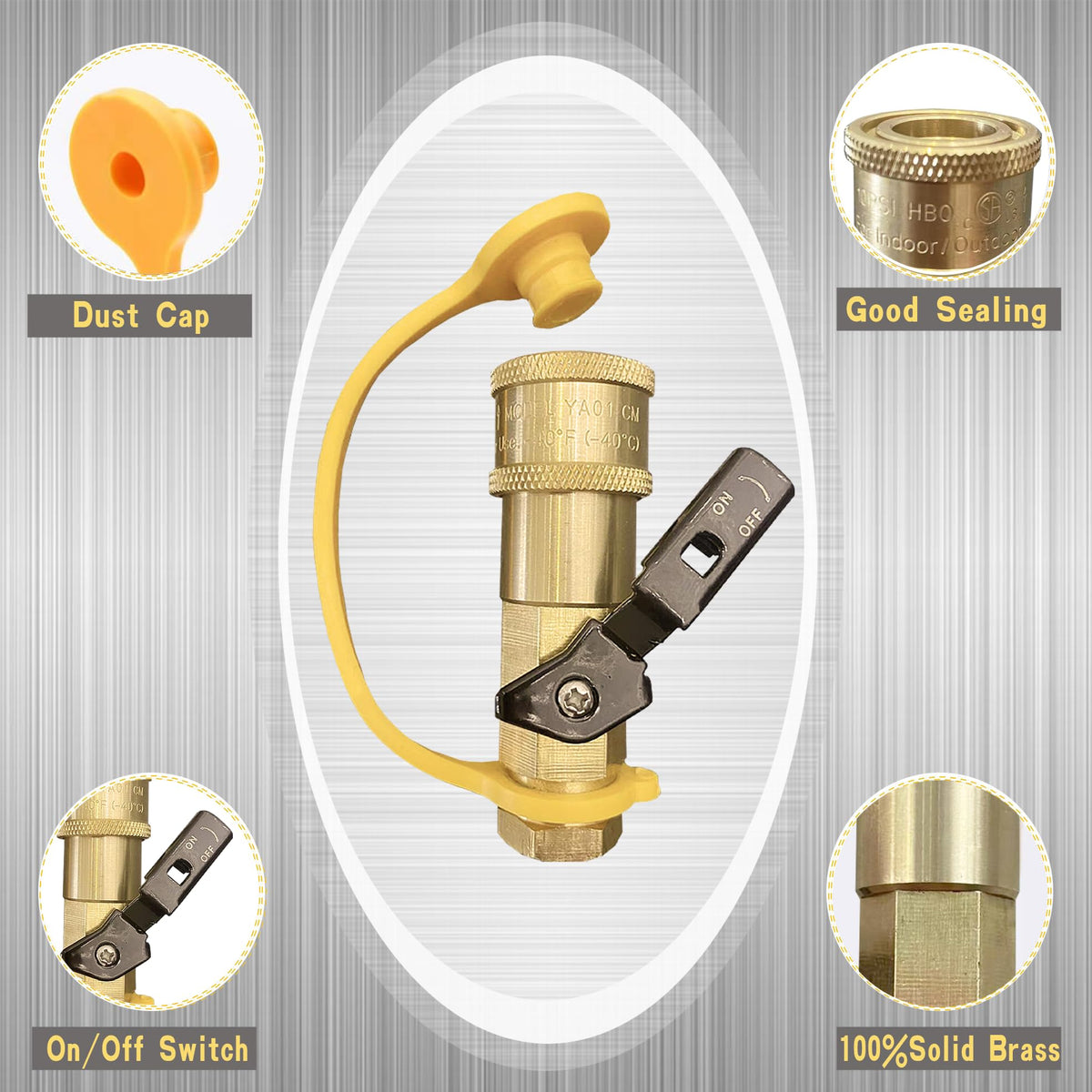 Qieoyk 3/8 flare to 1/4 NPT adapter for flexible grill hookups.