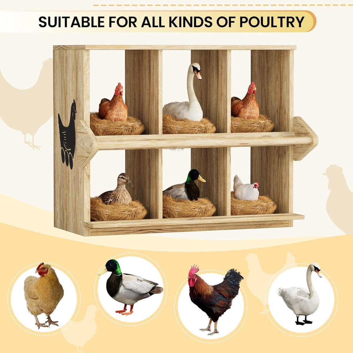 Qifeila nesting box with egg collection design to prevent egg damage