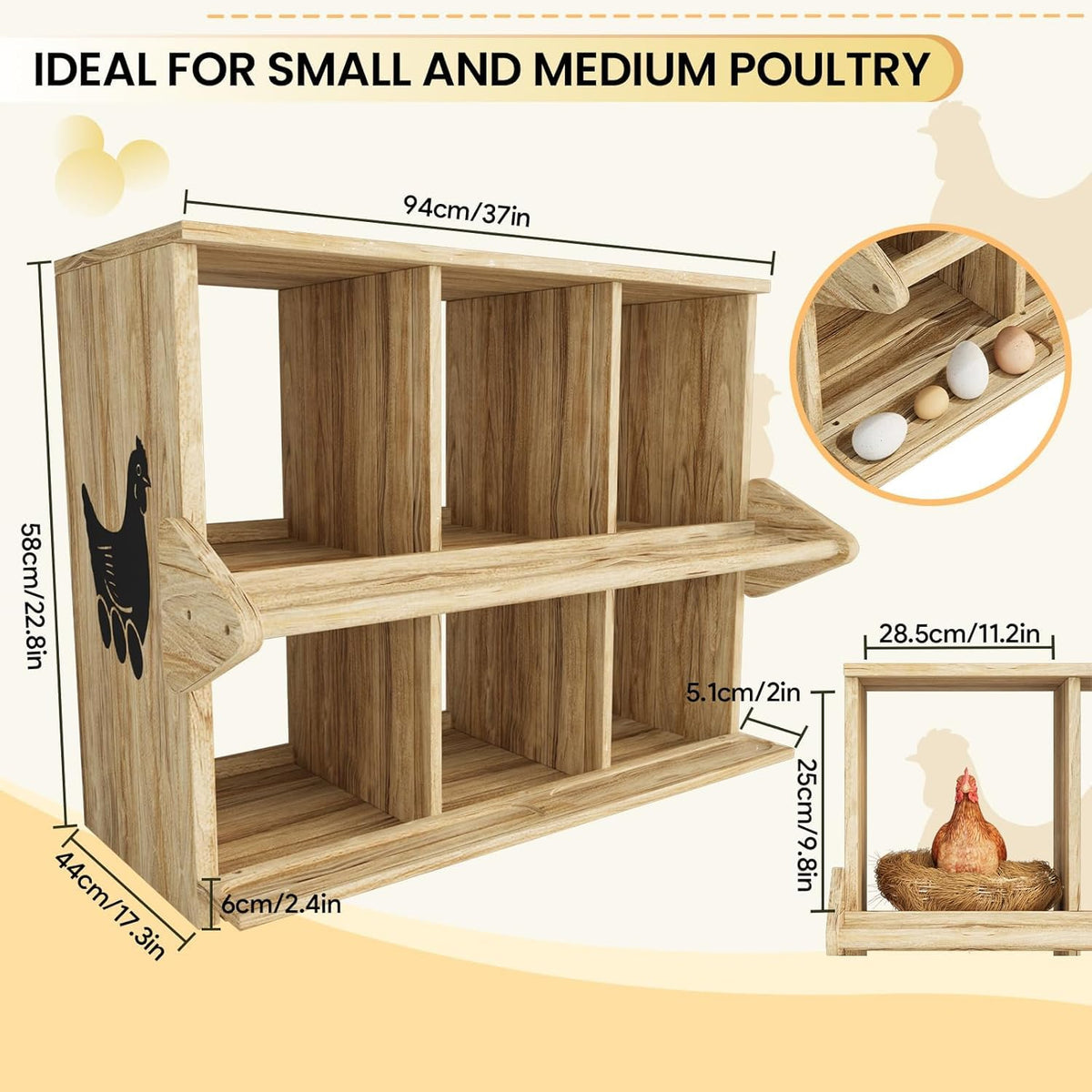 Qifeila nesting box features perches for comfortable roosting