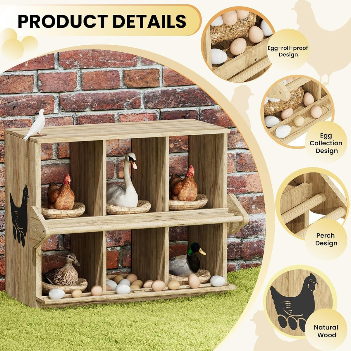 Qifeila nesting box wall-mount option for indoors or outdoors