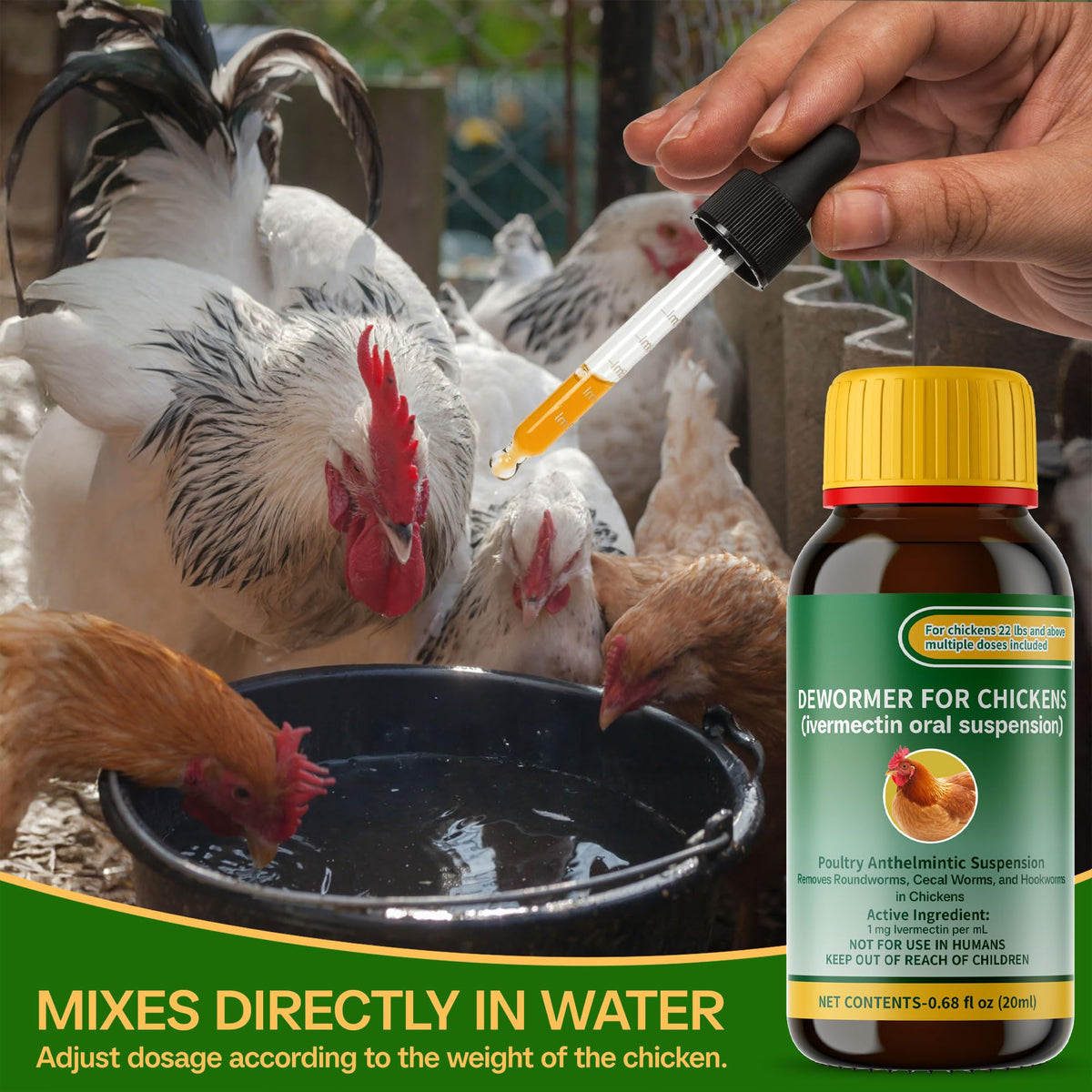 QIFEISHANKA lvermect liquid in water enables easy dosing.