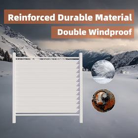Qikdesign double windproof stakes stabilize the screen on varied ground.