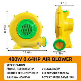 QILEBA bounce house inflation blower for quick outdoor setup.