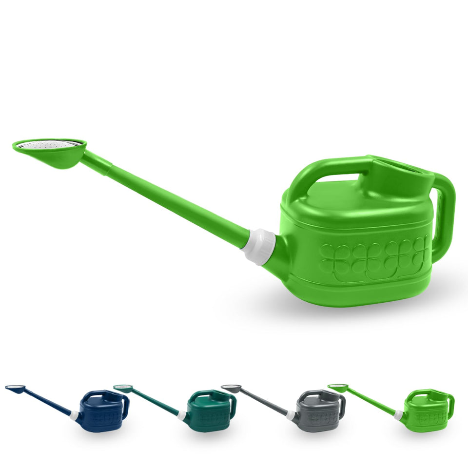 Qilebi 1 gallon watering can with long spout for precise aim between plants.