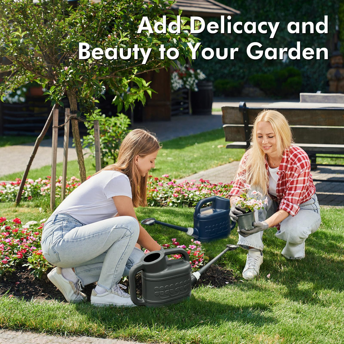 Qilebi 2-gallon gardening can for outdoor flowers and vegetables