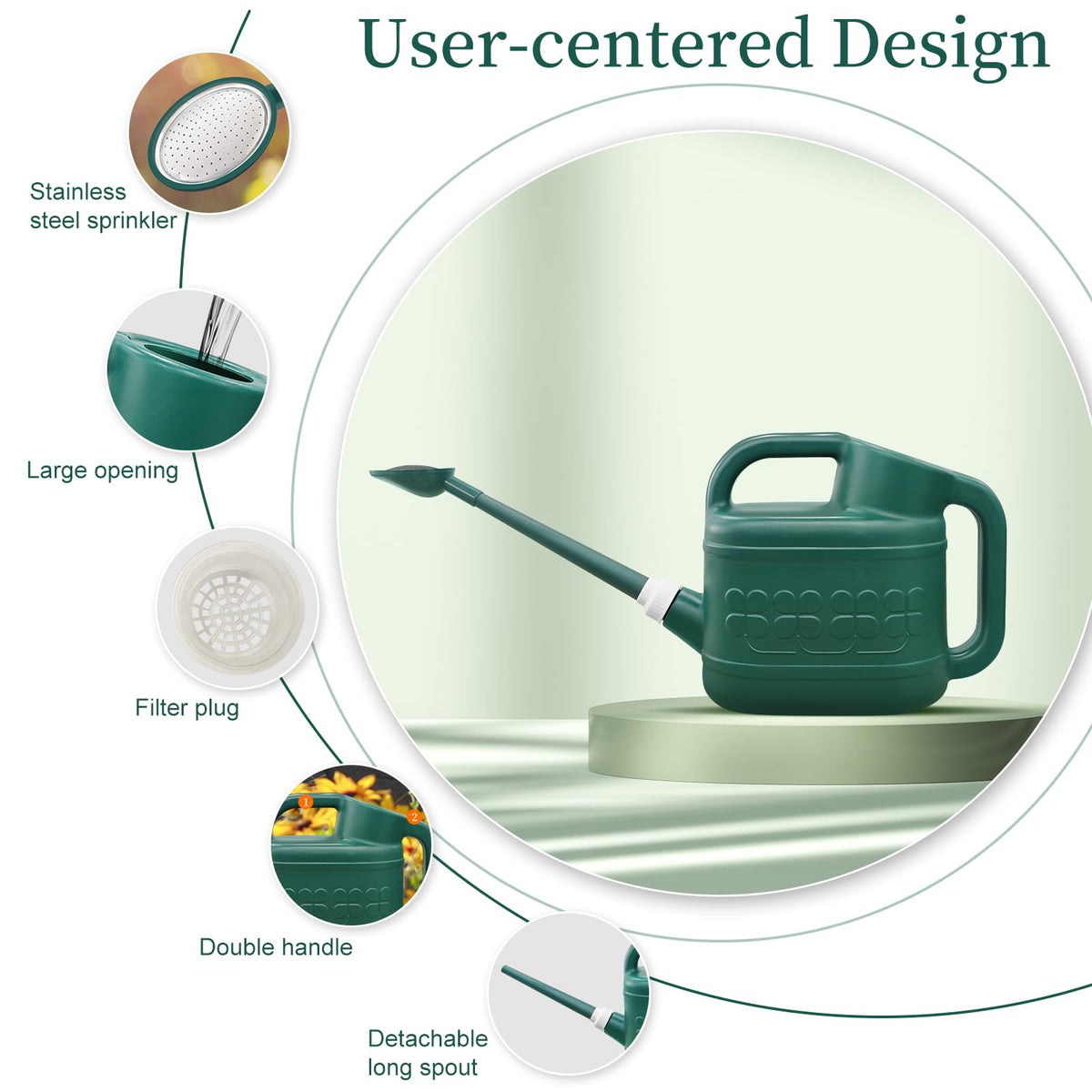 Qilebi ergonomic double-handle design offers comfortable lifting and controlled pouring