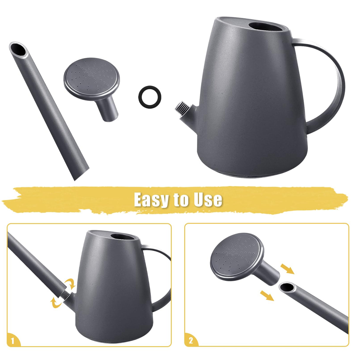 Qilebi large-capacity gray watering can for fewer refills
