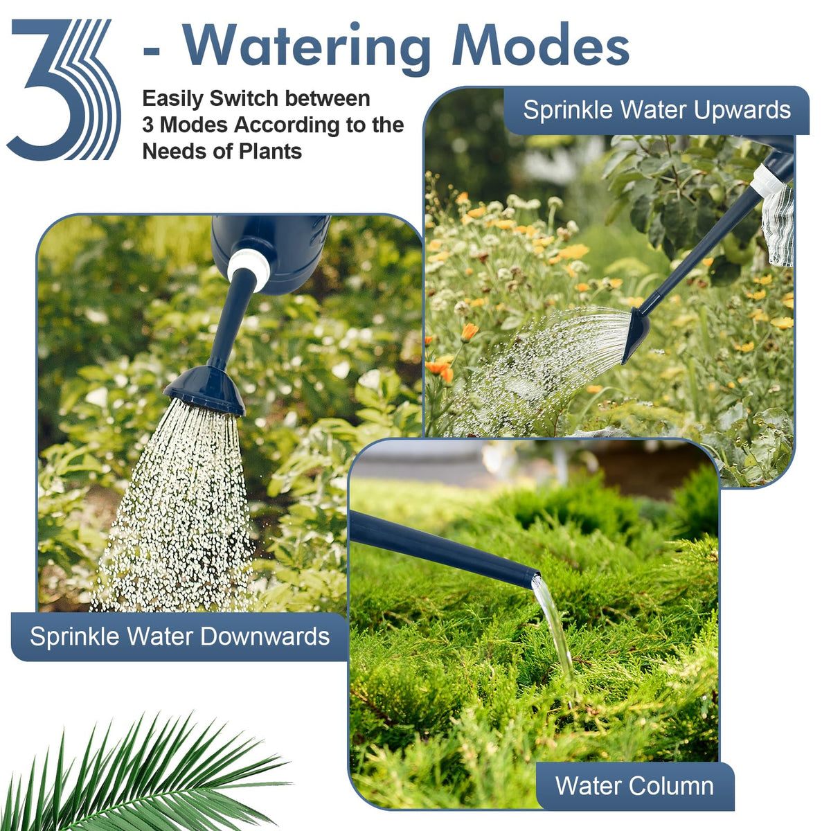 Qilebi long-spout watering can reaches distant plants without bending