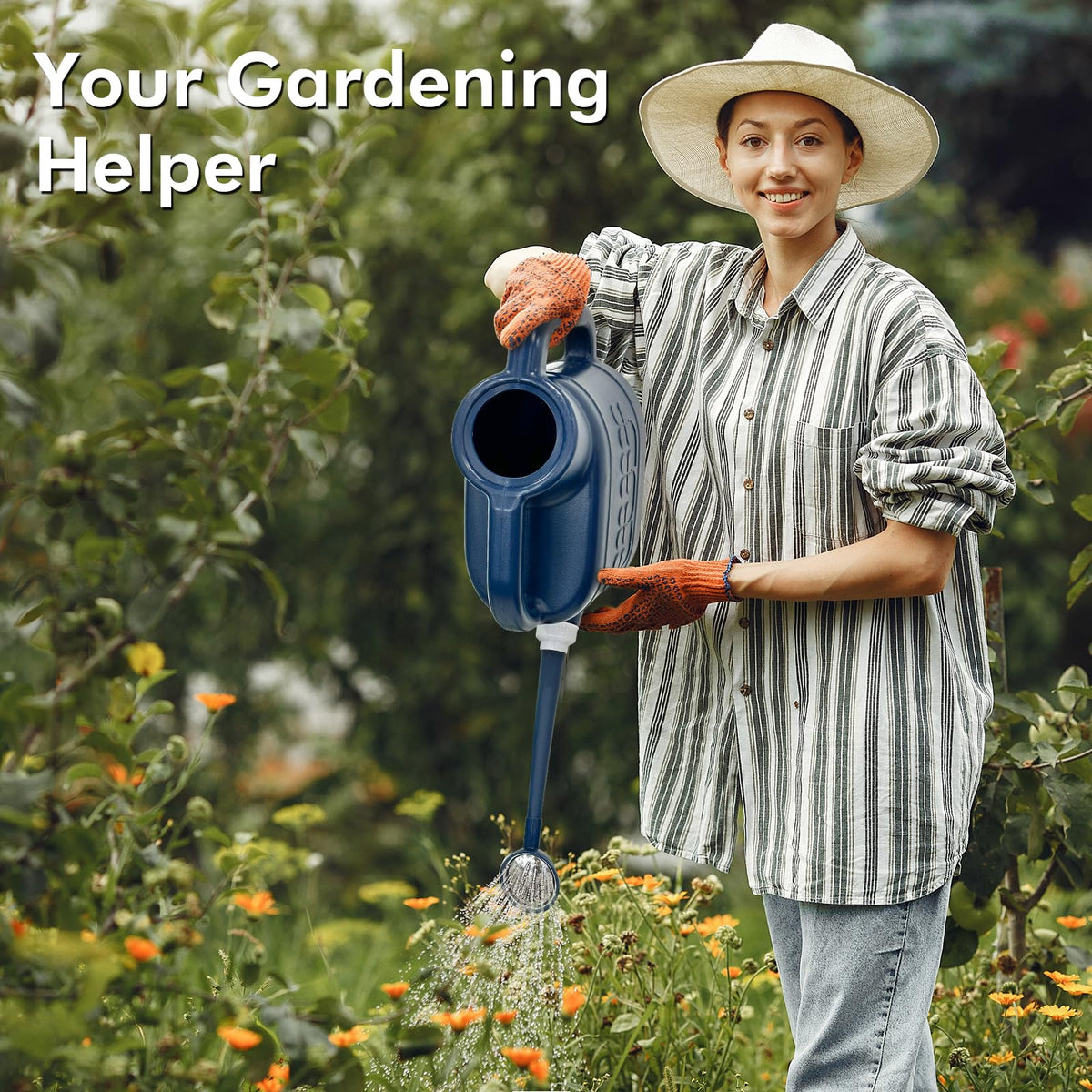 Qilebi water can with stainless sprinkler head for gentle, even coverage