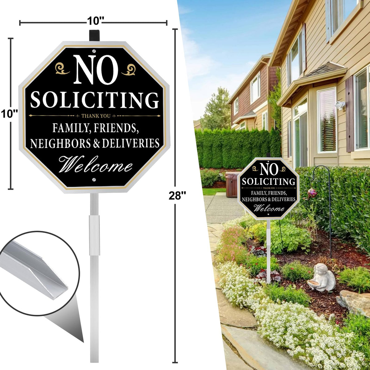 Durable aluminum panel resists weather and sun for long outdoor use