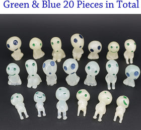 Close-up of resin elf miniatures for succulent plant displays.