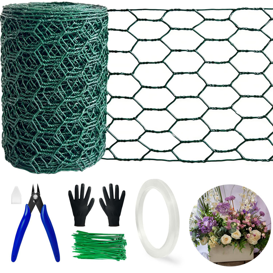 Qinheesiu floral wire kit forest green for DIY bouquets with sturdy stem support