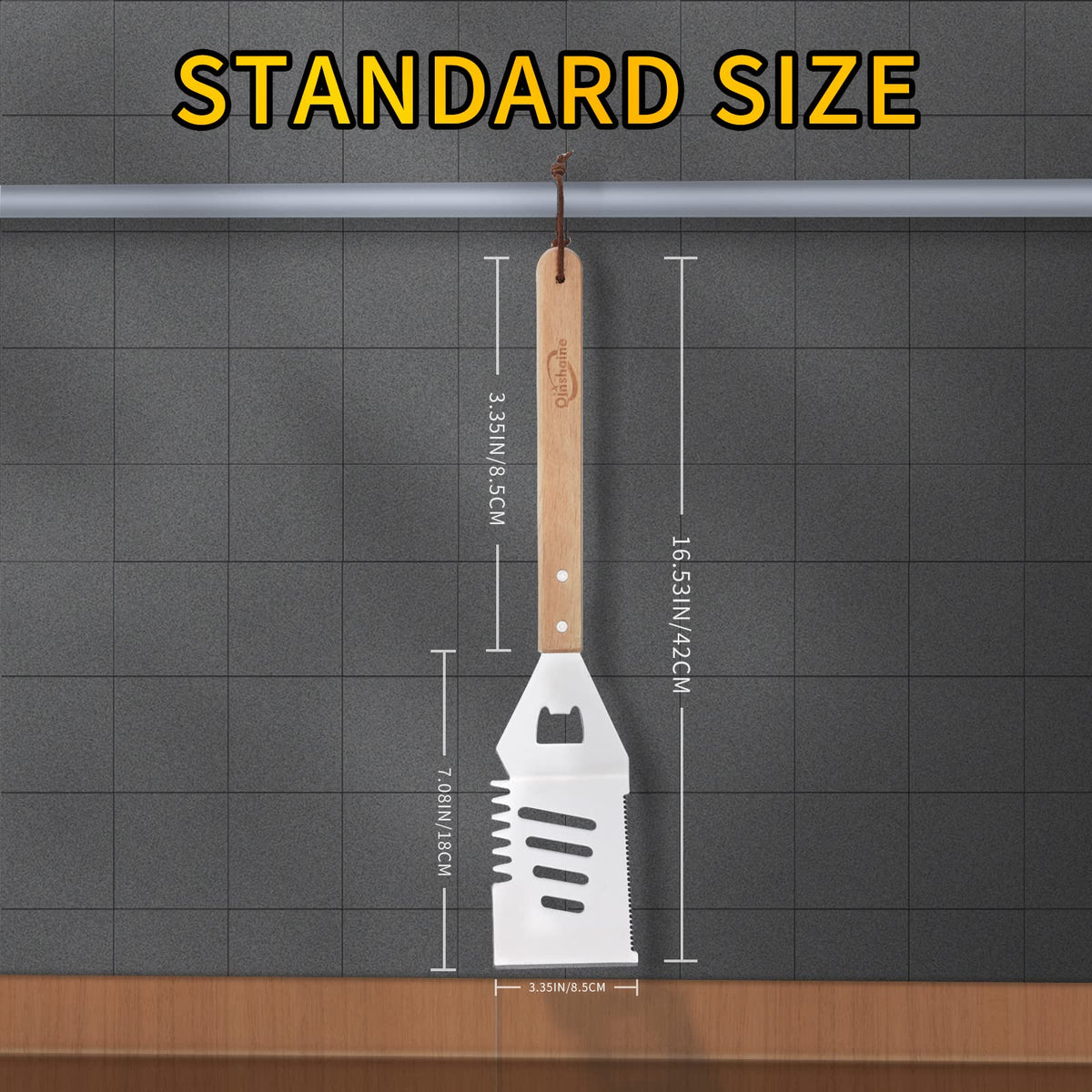 Qinshaine spatula with knife blade for precise grilling prep