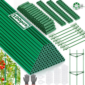 Qinzave 16-inch fiberglass stake supports outdoor plants with rust-free durability