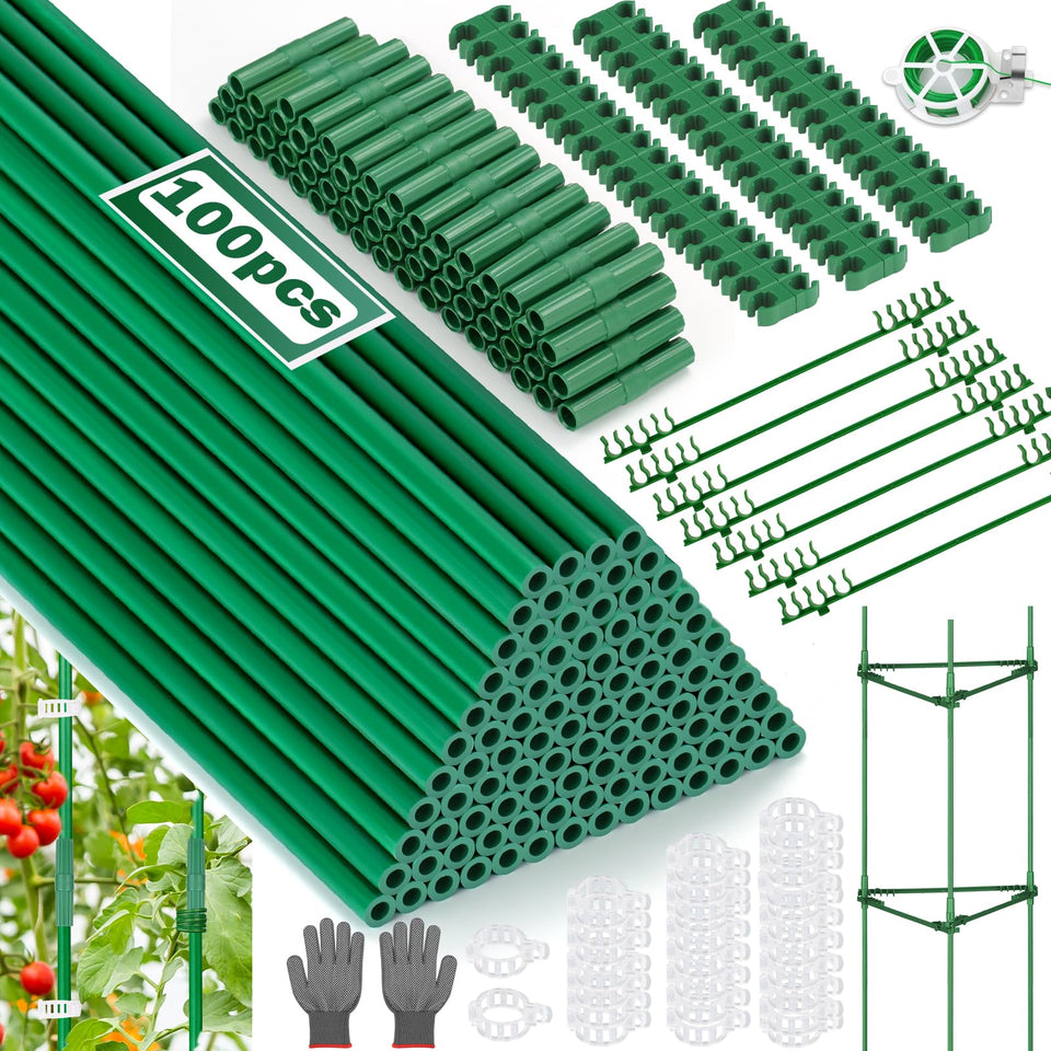 Qinzave 16-inch fiberglass stake supports outdoor plants with rust-free durability