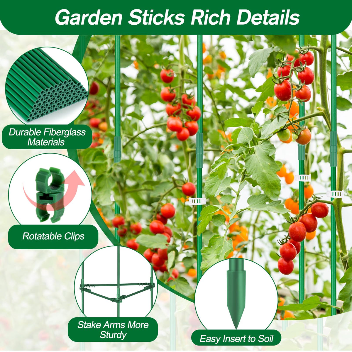 Qinzave rotatable clips securing branches without hindering growth