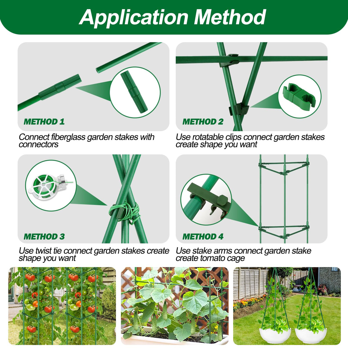Qinzave white garden clips organize and support plants