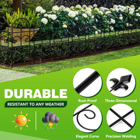 QIAOKAIYAN nine-panel kit spans 10 feet for garden edging and borders.