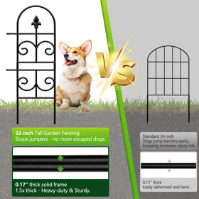 QIAOKAIYAN black rustproof finish boosts curb appeal while protecting flower beds.