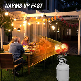 Perfect for patio, garage, or fishing trips with reliable heat.