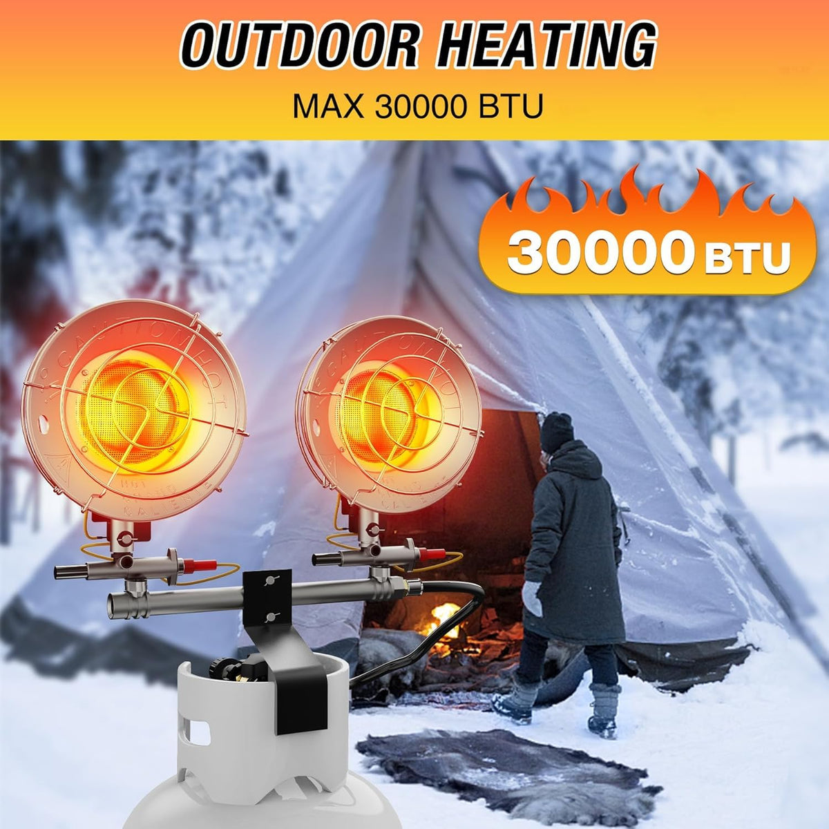 QIOMALA heater with no electricity and easy ignition for portable warmth.