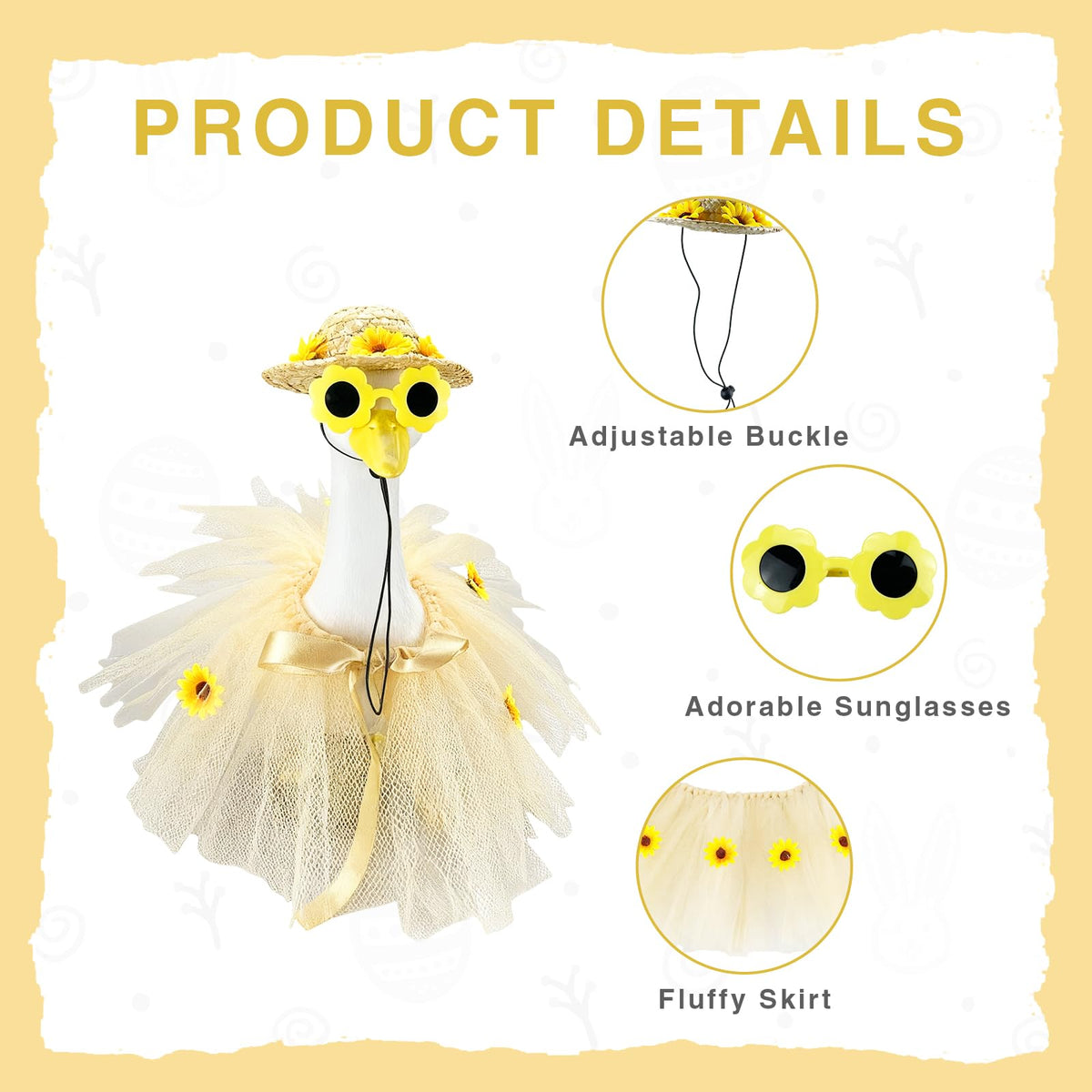 QIONG sunflower outfit adds bright color and seasonal charm to yards.