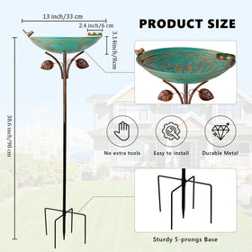 Qipade edge iron bird accent adds charm to the bowl rim.