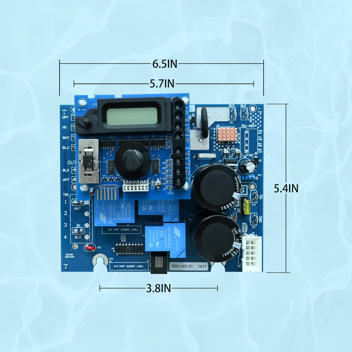 QIQIBABA GLX-PCB-RITE main board back view with connectors for easy DIY repair.