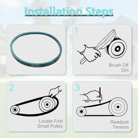 Qissiq drive belt with wrapped-molded design for secure fit.